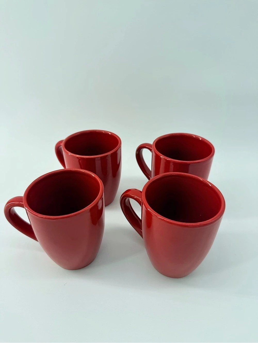 Hotel Motel mugs Set of 4 Red Ceramic